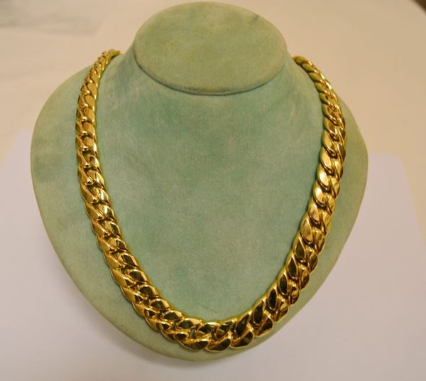 Collana in oro giallo maglia barbazzale, gr 65