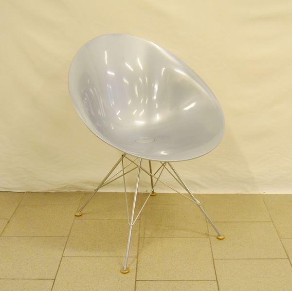 Poltrona, Eros, in plastica e metallo, design Kartell, alt. cm 81,5