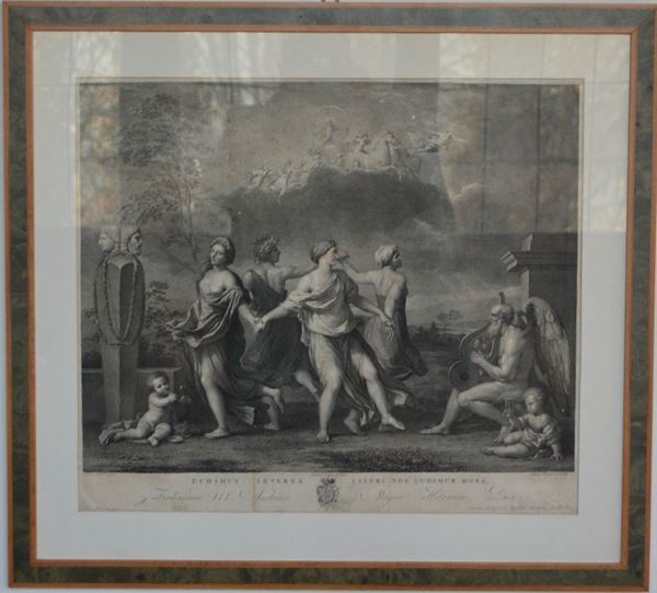 Stampa, sec. XVIII, SCENA ALLEGORICA, cm 50x57