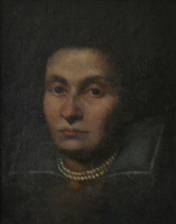 Scuola Italiana, sec. XIX,   GENTILDONNA,   olio su tela, cm 30x28
