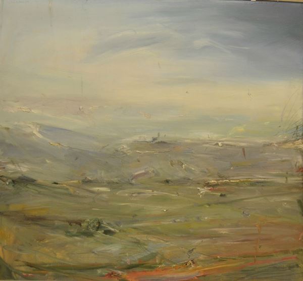 Chiti Batelli ( 1932-2011 ) IL CASTELLO DI POPPI, olio su tavoletta, cm 121,5x110