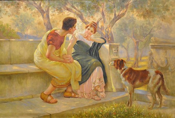 Da Sorbi             LA CONVERSAZIONE                                                             olio su tela, cm 110x167