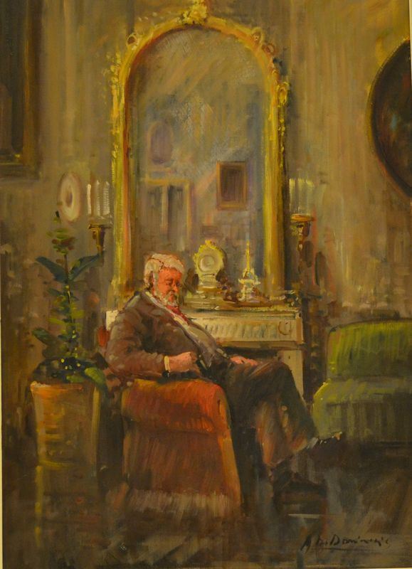 Scuola Italiana, sec. XX  FIGURA SEDUTA olio su tela, cm 50x70