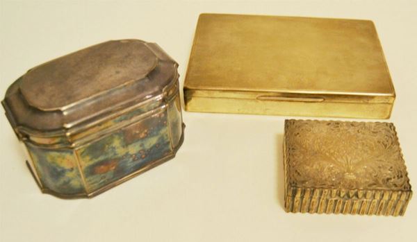 Tre scatole, in argento, g 1120 (3)