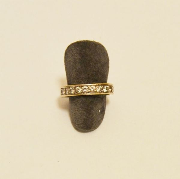 Veretta, in oro bianco con undici brillanti, g 4,7  - Asta Gioielli, Argenti, Design, Mobili, Oggetti d'arte, Dipinti ed Arte Orientale - Poggio Bracciolini Casa d'Aste