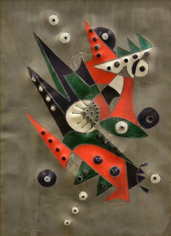 Umberto Mastroianni   (1910-1998)   ASTRATTO  tecnica mista su piombo, cm 26,5x36