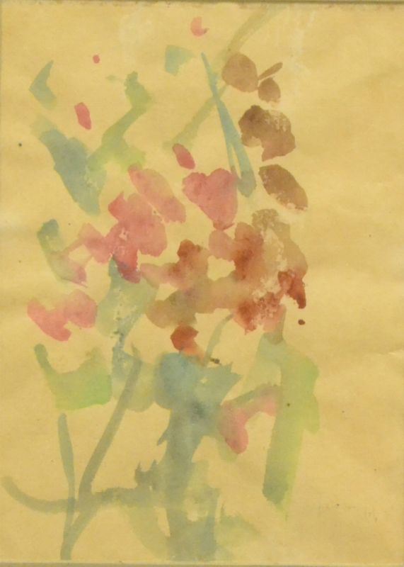 Sergio Scatizzi (1918-2009)   FIORI    acquerello su carta, cm 13,5x19    firmato  - Asta Gioielli, Argenti, Design, Mobili, Oggetti d'arte, Dipinti ed Arte Orientale - Poggio Bracciolini Casa d'Aste
