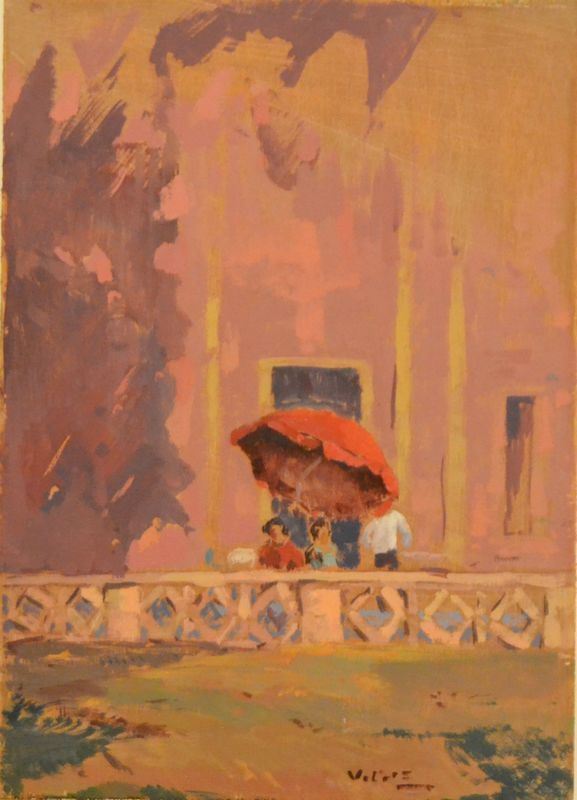 Angiolo Volpe ( Livorno 1943 )  FIGURE  olio su tavoletta, cm 25x35