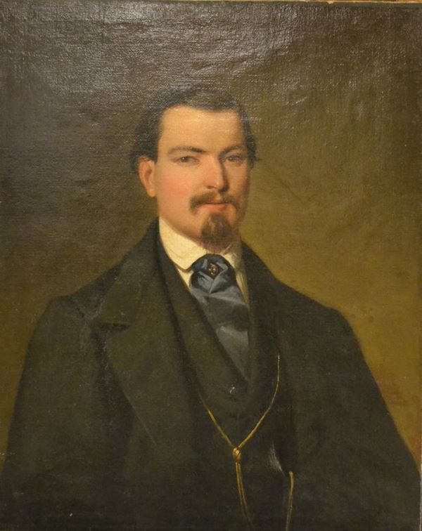 Scuola Italiana, sec. XIX   GENTILUOMO   olio su tela, cm 59x74