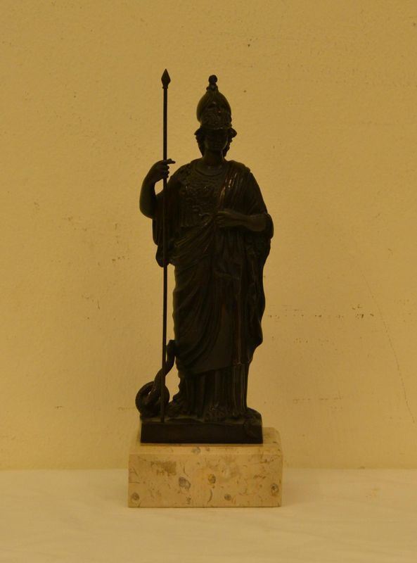  Scultura, sec. XIX, MINERVA, in bronzo, su base in marmo, alt. cm 33 