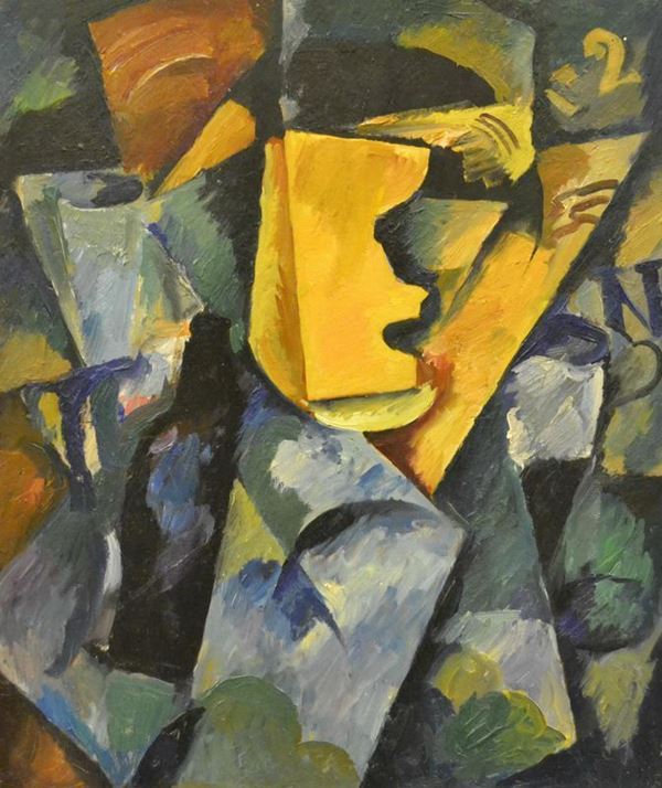  Scuola Russa, sec. XX, ASTRATTO, olio su tavoletta, cm 48x40 
