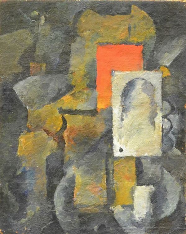  Scuola Russa, sec. XX, ASTRATTO, olio su tela, cm 40x32                                                  