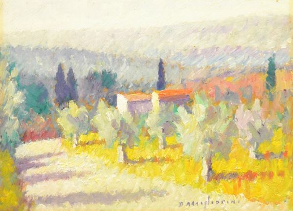  Dino Migliorini ( 1907-2005 ) PAESAGGIO, olio su masonite, cm 30x40 