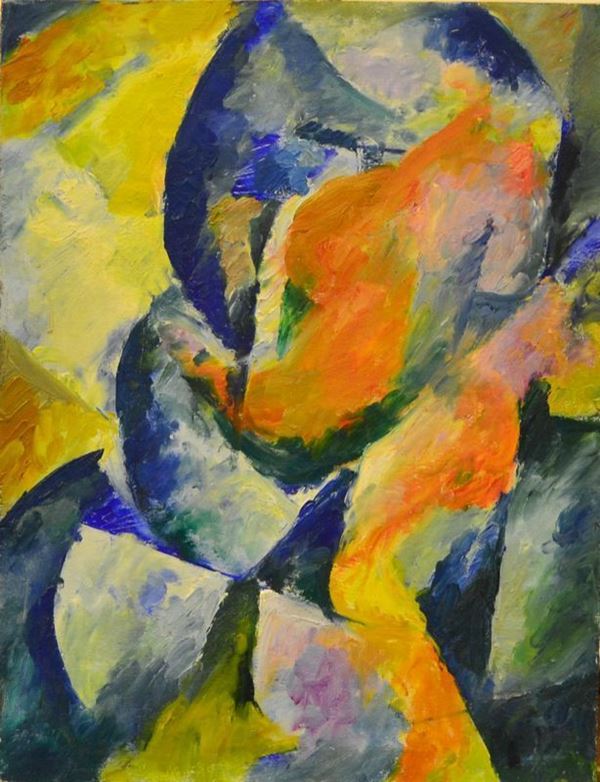  Scuola Russa, sec. XX, ASTRATTO, olio su tavola, cm 43x34                                                  