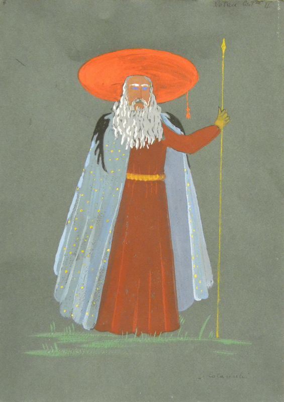  Giovanni Colacicchi ( 1900-1992 ) FIGURA, tecnica mista su cartoncino, cm 35x25 