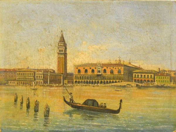  Scuola Veneta, fine sec. XIX, VENEZIA, olio su compensato, cm 23,5x18 