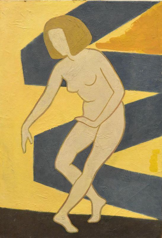  Scuola Russa, sec. XX, NUDO FEMMINILE, olio su tela, cm 70x48                                        