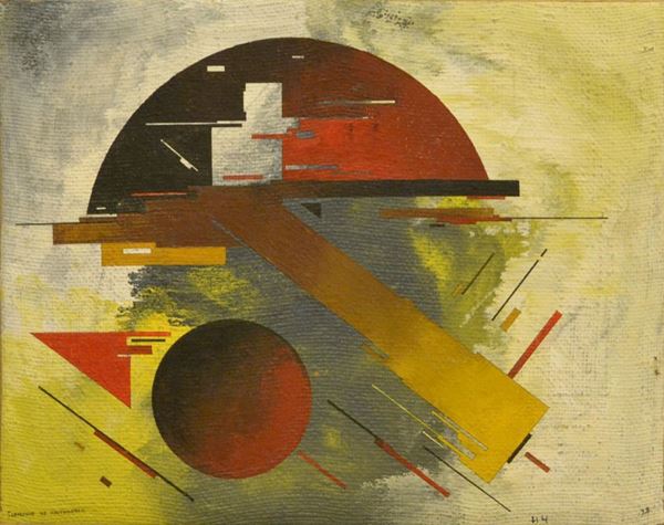  Scuola Russa, sec. XX, ASTRATTO, olio su tela, cm 40x50                                                          
