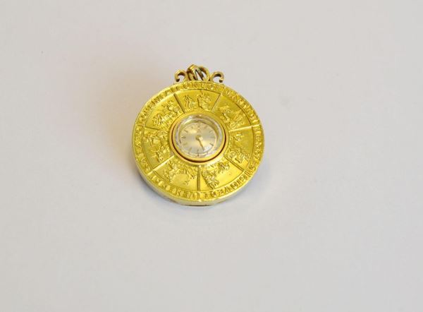 Orologio pendente Ebel, in oro giallo 18 kt e smalto                   