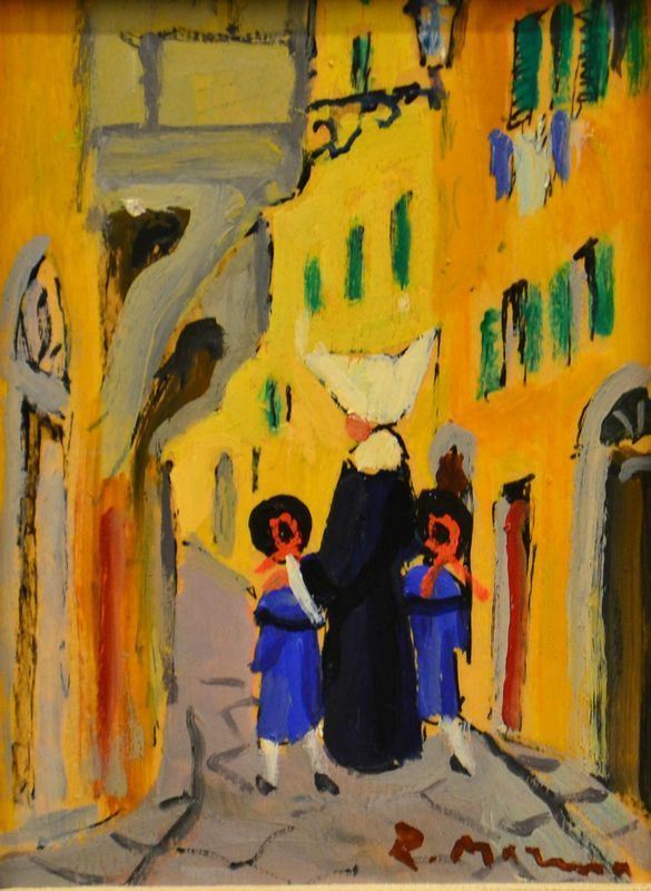Rodolfo Marma ( 1923-1998 ) VIA TOSCANELLA, olio su tavoletta, cm 20x15