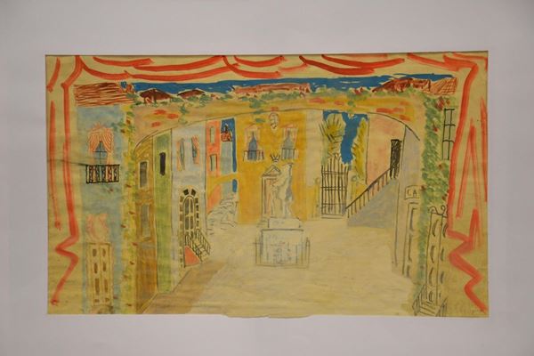 Gianni Vagnetti ( 1897-1956 ) BOZZA PER RAPPRESENTAZIONE TEATRALE
