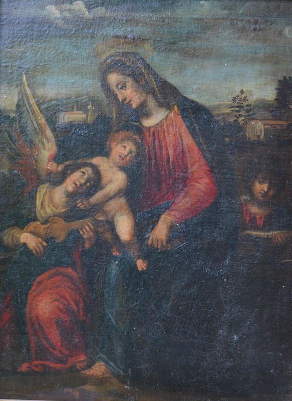 Scuola Toscana, sec. XVIII, MADONNA CON BAMBINO, olio su tela, cm 51x39                                                          