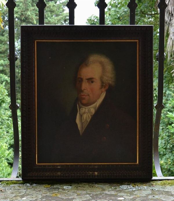 Scuola Italiana, sec. XVIII, RITRATTO DI GENTILUOMO, olio su tela, cm 68x58