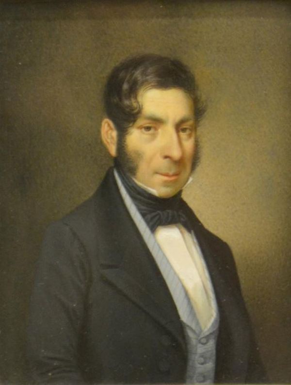 Scuola Italiana, sec. XIX, CONTE VINCENZO FABIANI, olio su cartoncino,