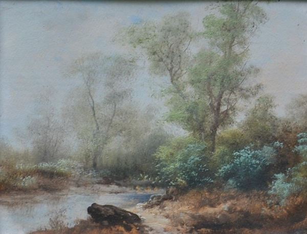 Henry MarkÃ² ( Firenze 1855-Lavagna 1921 ) PAESAGGIO LACUSTRE, 