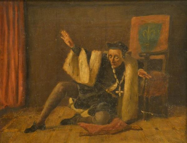 Scuola Italiana, sec. XIX, LA PAZIA, olio su tela, cm 44x35