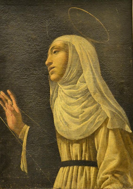 Scuola Italiana, sec. XVIII, SANTA, olio su tela, cm 65x47