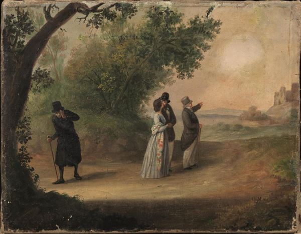  Scuola italiana sec. XIX   - Asta Gioielli, Argenti, Modernariato, Dipinti, Mobili e Oggetti d'Arte - Poggio Bracciolini Casa d'Aste
