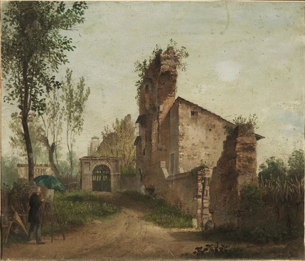  Scuola inglese sec. XIX    - Asta Gioielli, Argenti, Modernariato, Dipinti, Mobili e Oggetti d'Arte - Poggio Bracciolini Casa d'Aste
