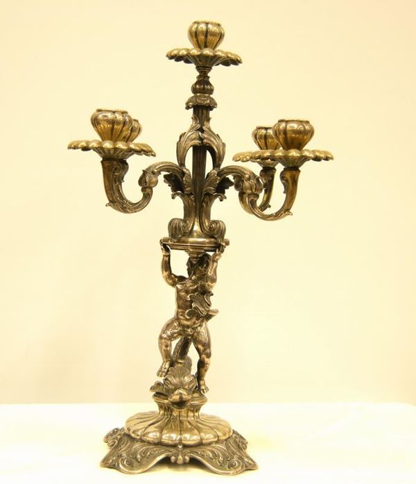  Candelabro sec. XX , in argento  
