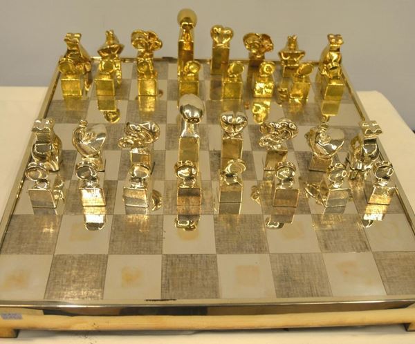  Scacchiera , Graziano Pompili per Torrini in argento e legno 
