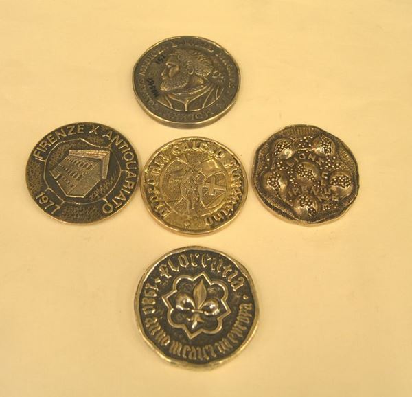  Cinque medaglie commemorative   - Asta Antiquariato, Collezionismo & Gioielli - Poggio Bracciolini Casa d'Aste