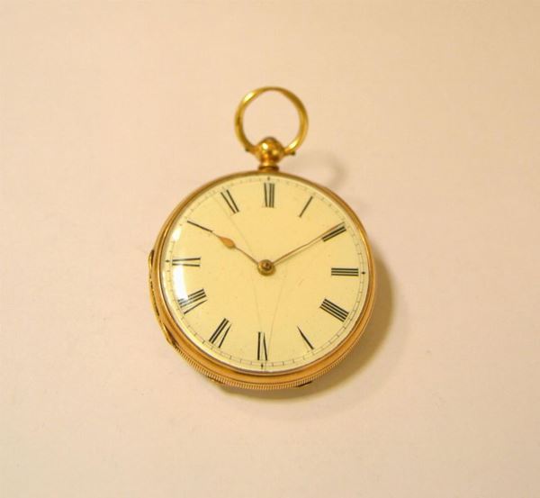  Orologio da tasca Inghilterra  sec. XIX/XX in oro giallo  