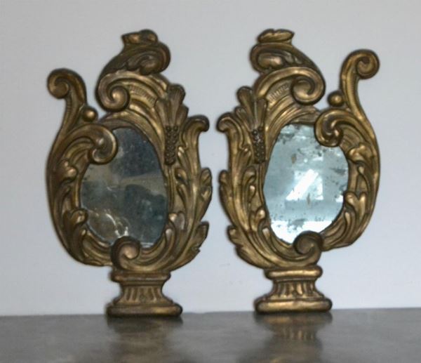  Coppia di ventoline, sec. XIX,  in ottone 