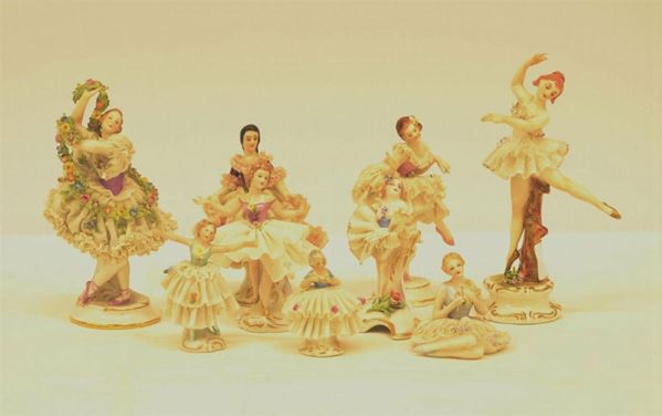  Due sculture, sec. XX,  in ceramica 