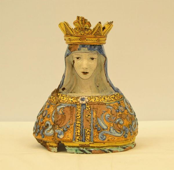  Busto, Siena, prima metÃ  sec. XVIII,  in maiolica 