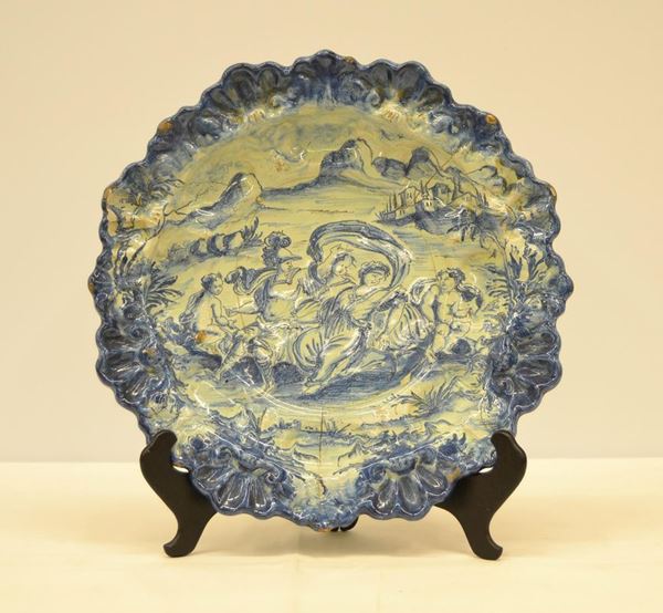  Piatto, Liguria, fine sec. XVIII,  in maiolica
