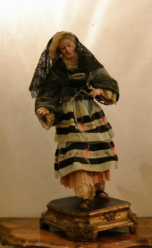  Scultura, Napoli, sec. XIX,  in legno, raffigurante  - Asta Antiquariato, Collezionismo & Gioielli - Poggio Bracciolini Casa d'Aste