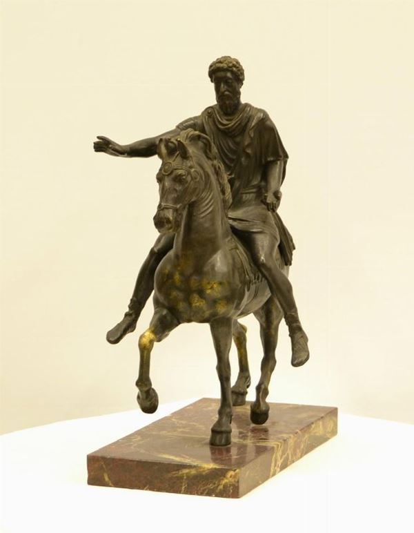  Scultura, fine sec. XIX,  in bronzo, raffigurante 