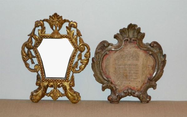  Due cartaglorie, Italia centrale, sec. XVIII,  in legno