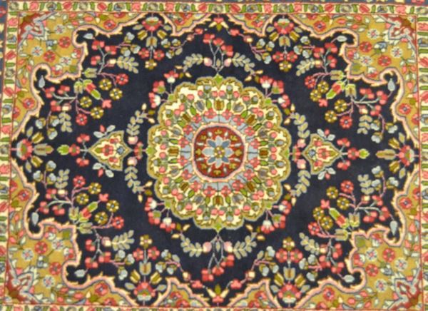  Tappeto persiano Kirman,  extra fine, fondo blu con 