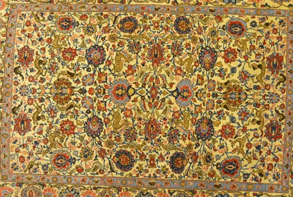  Tappeto persiano Isfahan,  del 1920, a motivo di caccia  - Asta Antiquariato, Collezionismo & Gioielli - Poggio Bracciolini Casa d'Aste
