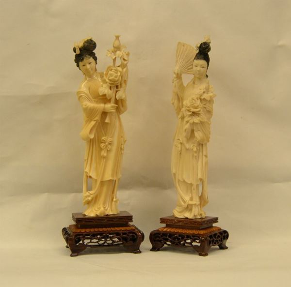  DUE SCULTURE CINA SEC. XIX - XX 