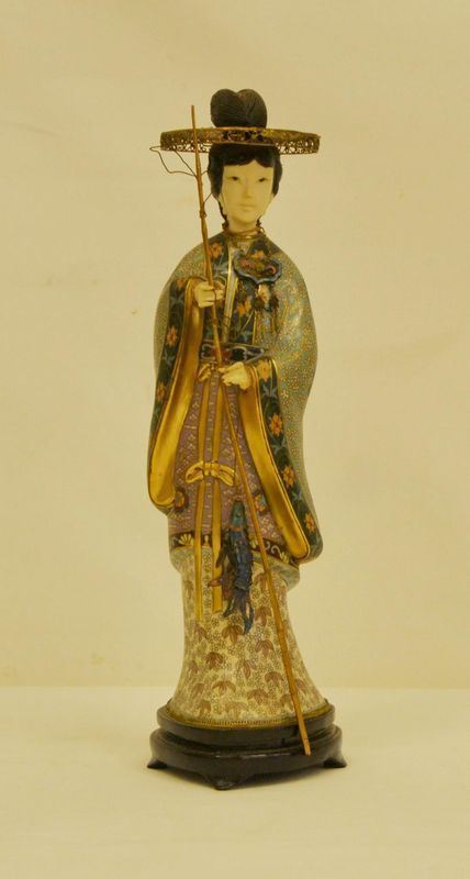  Scultura, Cina, sec. XX,  in avorio e ceramica,