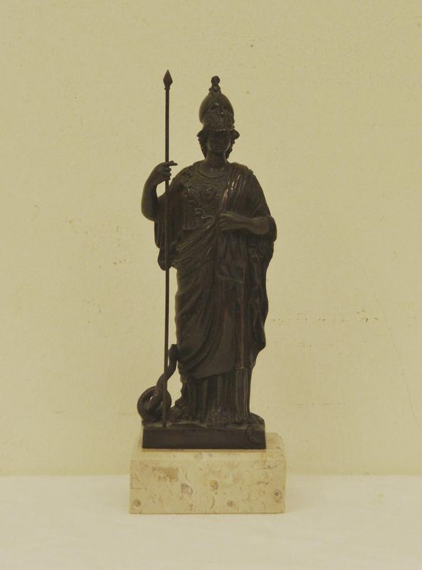  Scultura, sec. XIX , in bronzo, raffigurante Minerva, 