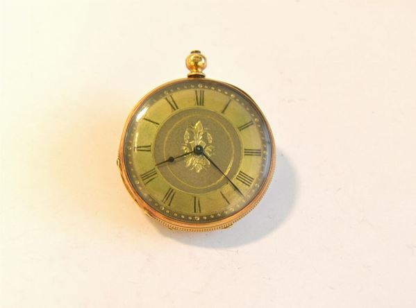  Orologio da taschino, Svizzera sec. XIX , in oro giallo 
